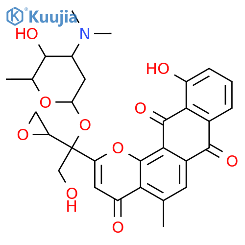 4H-Anthra[1,2-b]pyran-4,7,12-trione,11-hydroxy-2-[2-hydroxy-1-oxiranyl-1-[[2,3,6-trideoxy-3-(dimethylamino)-b-L-arabino-hexopyranosyl]oxy]ethyl]-5-methyl-(9CI) structure
