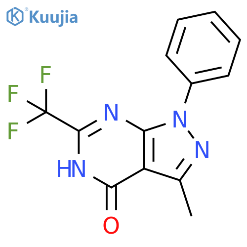 3-methyl-1-phenyl-6-(trifluoromethyl)-1H,4H,5H-pyrazolo3,4-dpyrimidin-4-one structure