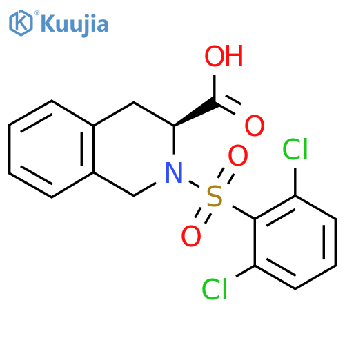 (3S)-2-(2,6-dichlorobenzenesulfonyl)-1,2,3,4-tetrahydroisoquinoline-3-carboxylic acid structure