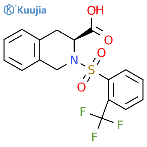 (3S)-2-2-(trifluoromethyl)benzenesulfonyl-1,2,3,4-tetrahydroisoquinoline-3-carboxylic acid structure