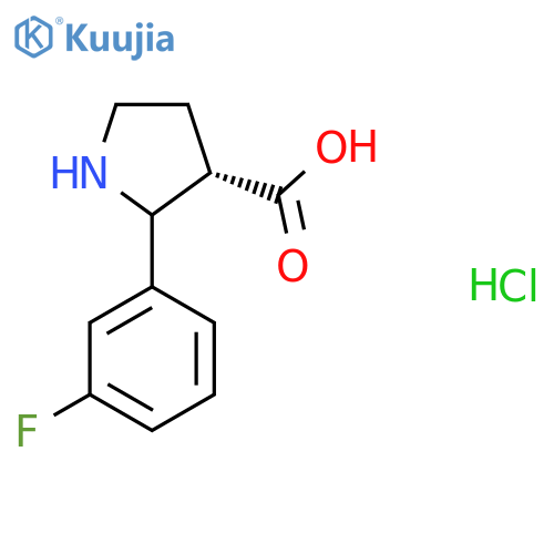 (3S)-2-(3-Fluorophenyl)-3-pyrrolidinecarboxylic acid, hydrochloride structure