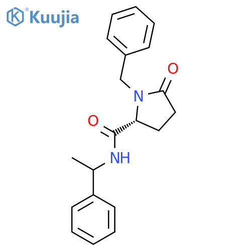 (2R)-1-benzyl-5-oxo-N-(1-phenylethyl)pyrrolidine-2-carboxamide structure
