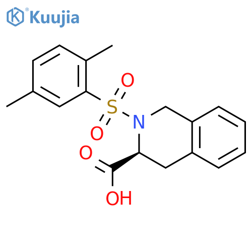 (3S)-2-(2,5-dimethylbenzenesulfonyl)-1,2,3,4-tetrahydroisoquinoline-3-carboxylic acid structure