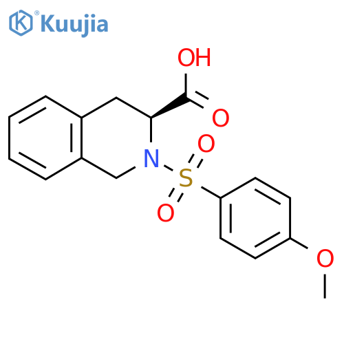 (3S)-2-(4-Methoxybenzenesulfonyl)-1,2,3,4-tetrahydroisoquinoline-3-carboxylic acid structure