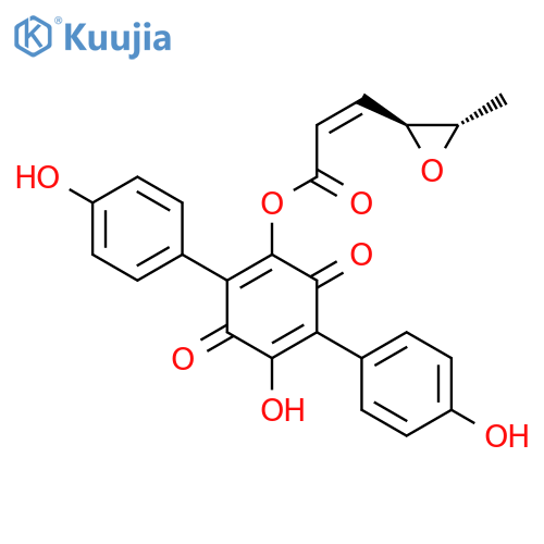 2-Propenoic acid,3-[(2S,3S)-3-methyloxiranyl]-,4-hydroxy-2,5-bis(4-hydroxyphenyl)-3,6-dioxo-1,4-cyclohexadien-1-yl ester,(2Z)- (9CI) structure