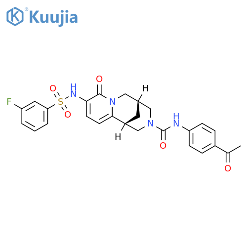 (1R,5R)-N-(4-Acetylphenyl)-9-(3-fluorophenylsulfonamido)-8-oxo-4,5,6,8-tetrahydro-1H-1,5-methanopyrido1,2-a1,5diazocine-3(2H)-carboxamide structure