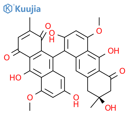 7,10-Dihydroxy-5-methoxy-2-methyl-9-[(7S)-2,7,10-trihydroxy-4-methoxy-7-methyl-5-oxo-6,8-dihydroanthracen-1-yl]anthracene-1,4-dione structure