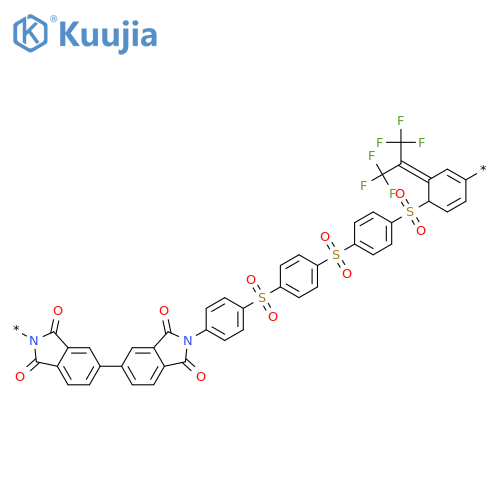 Poly[(1,3-dihydro-1,3-dioxo-2H-isoindole-2,5-diyl)[2,2,2-trifluoro-1-(trifluoromethyl)ethylidene](1,3-dihydro-1,3-dioxo-2H-isoindole-5,2-diyl)-1,4-phenylenesulfonyl-1,4-phenylenesulfonyl-1,4-phenylenesulfonyl-1,4-phenylene] structure