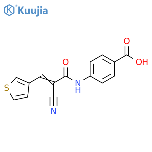 4-[[2-Cyano-1-oxo-3-(3-thienyl)-2-propen-1-yl]amino]benzoic acid structure