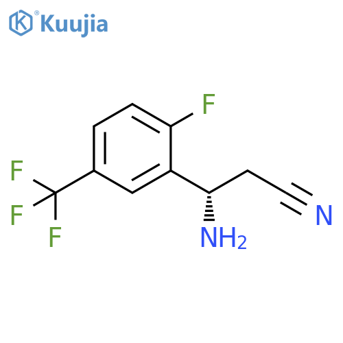 (3S)-3-AMINO-3-[2-FLUORO-5-(TRIFLUOROMETHYL)PHENYL]PROPANENITRILE structure