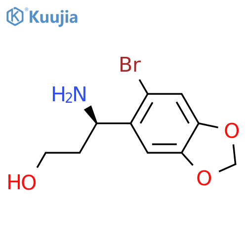 (3R)-3-amino-3-(6-bromo-1,3-dioxaindan-5-yl)propan-1-ol structure