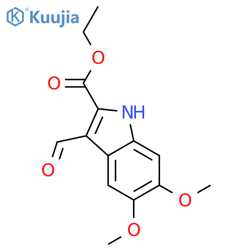 1H-INDOLE-2-CARBOXYLIC ACID,3-FORMYL-5,6-DIMETHOXY-,ETHYL ESTER structure