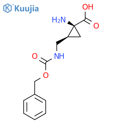 (1S,2S)-1-amino-2-({(benzyloxy)carbonylamino}methyl)cyclopropane-1-carboxylic acid structure