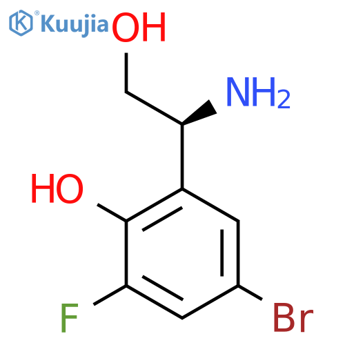 2-(1S)-1-amino-2-hydroxyethyl-4-bromo-6-fluorophenol structure