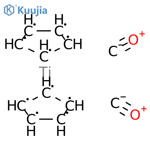 Bis(cyclopentadienyl)dicarbonyl titanium (II) structure