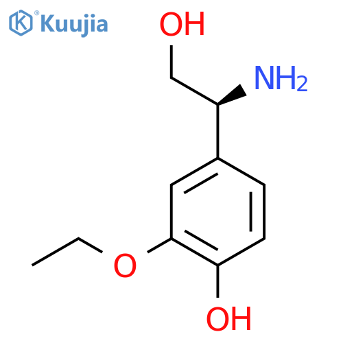 4-(1S)-1-amino-2-hydroxyethyl-2-ethoxyphenol structure
