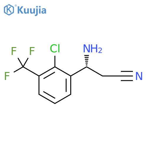 (3R)-3-AMINO-3-[2-CHLORO-3-(TRIFLUOROMETHYL)PHENYL]PROPANENITRILE structure
