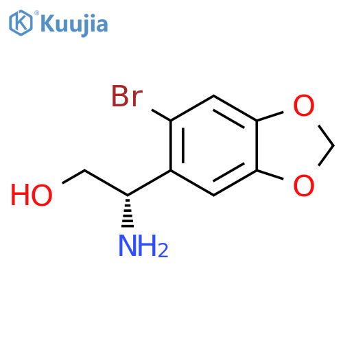 (2S)-2-amino-2-(6-bromo-1,3-dioxaindan-5-yl)ethan-1-ol structure