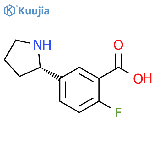 (S)-2-FLUORO-5-(PYRROLIDIN-2-YL)BENZOIC ACID HCL structure