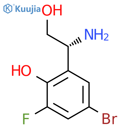 2-(1R)-1-amino-2-hydroxyethyl-4-bromo-6-fluorophenol structure