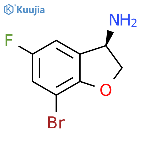 3-Benzofuranamine, 7-bromo-5-fluoro-2,3-dihydro-, (3R)- structure
