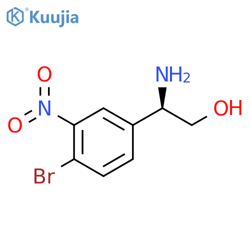 (2R)-2-amino-2-(4-bromo-3-nitrophenyl)ethan-1-ol structure