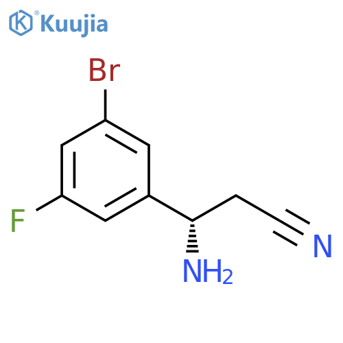 (3S)-3-AMINO-3-(3-BROMO-5-FLUOROPHENYL)PROPANENITRILE structure