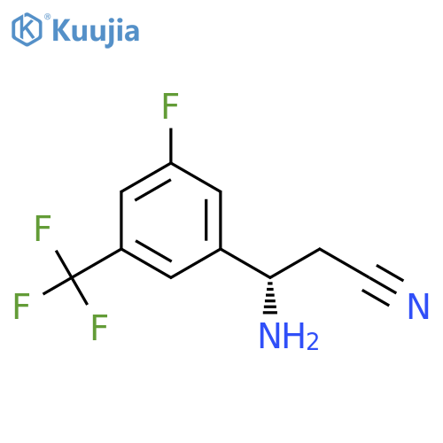 (3S)-3-AMINO-3-[5-FLUORO-3-(TRIFLUOROMETHYL)PHENYL]PROPANENITRILE structure
