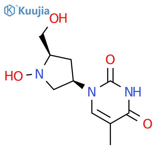 2,4(1H,3H)-Pyrimidinedione,1-[1-hydroxy-5-(hydroxymethyl)-3-pyrrolidinyl]-5-methyl-, monohydrochloride,(3R-cis)- (9CI) structure