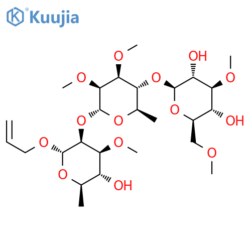a-L-Mannopyranoside, 2-propen-1-ylO-3,6-di-O-methyl-b-D-glucopyranosyl-(1&reg;4)-O-6-deoxy-2,3-di-O-methyl-a-L-mannopyranosyl-(1&reg;2)-6-deoxy-3-O-methyl- structure