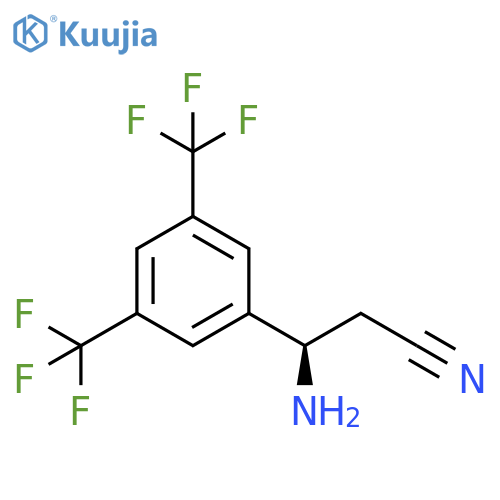 (3R)-3-AMINO-3-[3,5-BIS(TRIFLUOROMETHYL)PHENYL]PROPANENITRILE structure