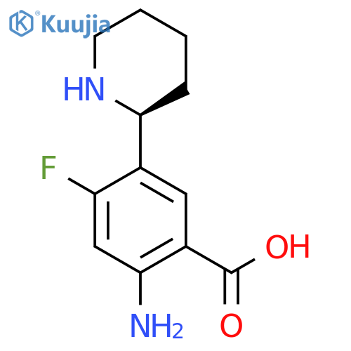 (S)-2-Amino-4-fluoro-5-piperidin-2-yl-benzoic acid structure