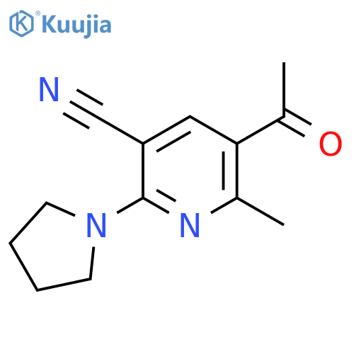 5-Acetyl-6-methyl-2-(1-pyrrolidinyl)nicotinonitrile structure