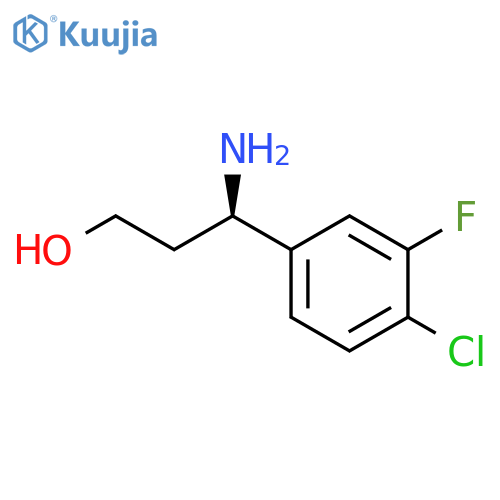 (3R)-3-AMINO-3-(4-CHLORO-3-FLUOROPHENYL)PROPAN-1-OL structure