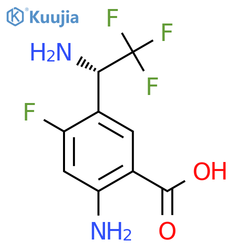 (S)-2-Amino-5-(1-amino-2,2,2-trifluoro-ethyl)-4-fluoro-benzoic acid structure