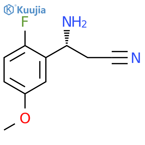 (3R)-3-AMINO-3-(2-FLUORO-5-METHOXYPHENYL)PROPANENITRILE structure
