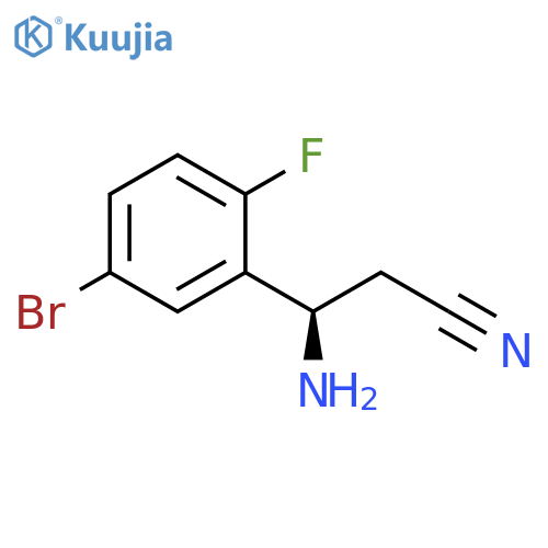 (3R)-3-AMINO-3-(5-BROMO-2-FLUOROPHENYL)PROPANENITRILE structure