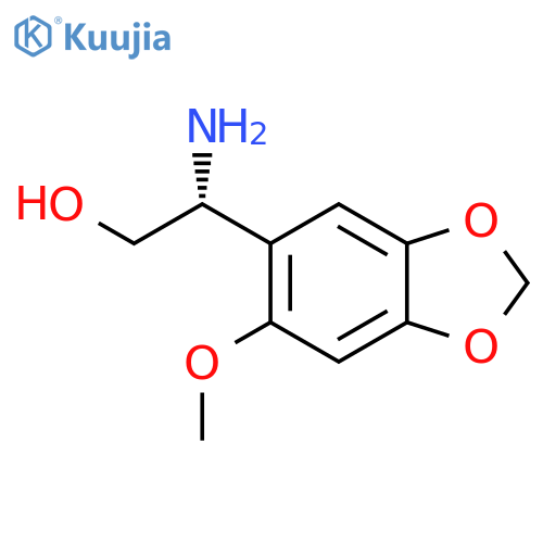 (2R)-2-amino-2-(6-methoxy-1,3-dioxaindan-5-yl)ethan-1-ol structure
