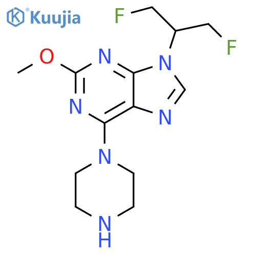 9H-Purine,9-[2-fluoro-1-(fluoromethyl)ethyl]-2-methoxy-6-(1-piperazinyl)- structure