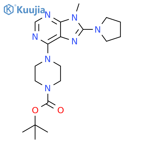 1-Piperazinecarboxylic acid, 4-[9-methyl-8-(1-pyrrolidinyl)-9H-purin-6-yl]-, 1,1-dimethylethyl ester structure