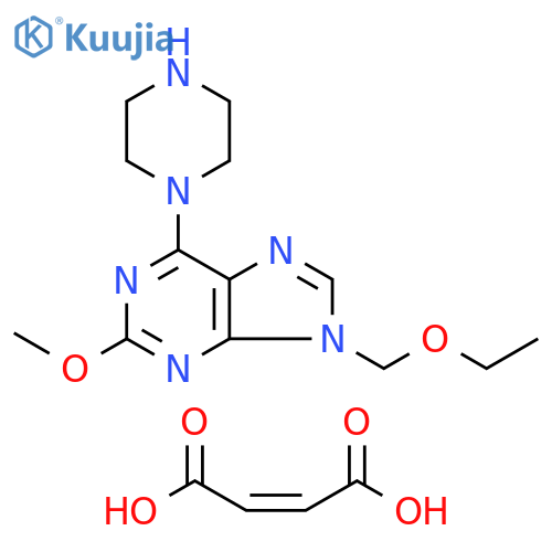 9H-Purine, 9-(ethoxymethyl)-2-methoxy-6-(1-piperazinyl)-, (2Z)-2-butenedioate (1:1) structure