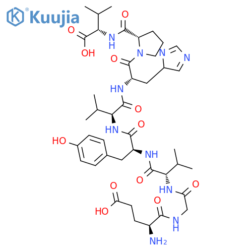 Angiotensin II Antipeptide H-Glu-Gly-Val-Tyr-Val-His-Pro-Val-OH structure