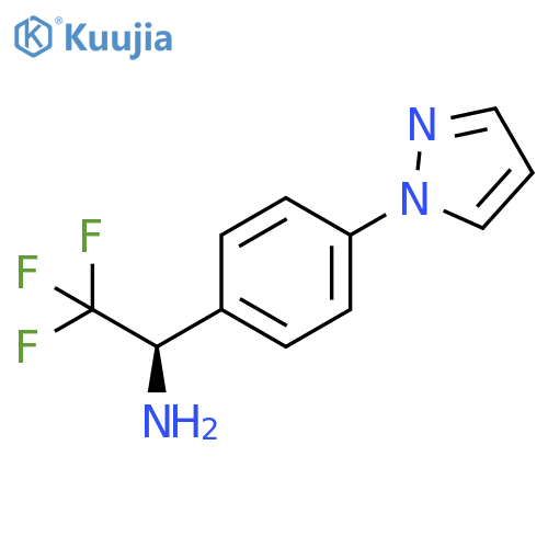 Benzenemethanamine, 4-(1H-pyrazol-1-yl)-α-(trifluoromethyl)-, (αR)- structure