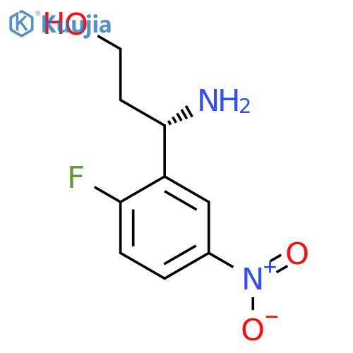 (3S)-3-amino-3-(2-fluoro-5-nitrophenyl)propan-1-ol structure