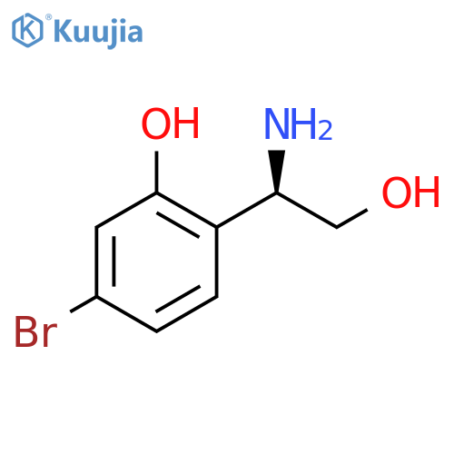 2-(1R)-1-amino-2-hydroxyethyl-5-bromophenol structure