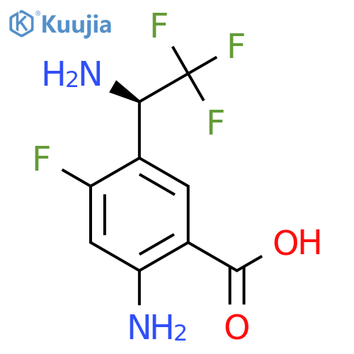(R)-2-Amino-5-(1-amino-2,2,2-trifluoro-ethyl)-4-fluoro-benzoic acid structure