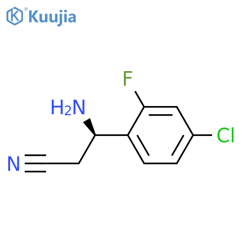 (3R)-3-AMINO-3-(4-CHLORO-2-FLUOROPHENYL)PROPANENITRILE structure