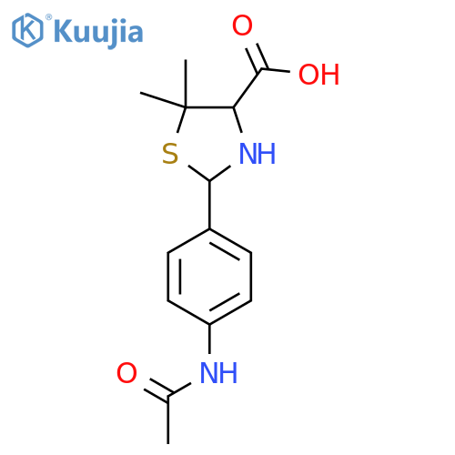 2-(4-Acetamidophenyl)-5,5-dimethyl-1,3-thiazolidine-4-carboxylic Acid structure