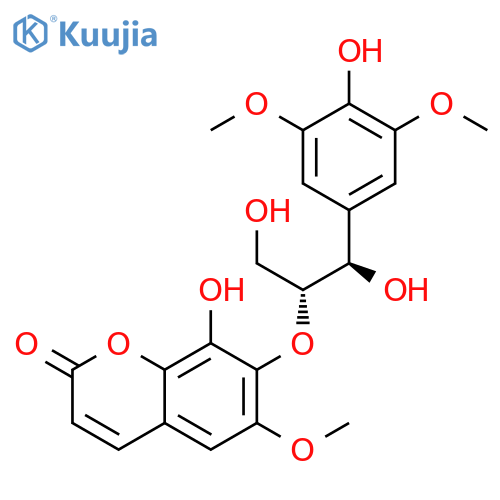 rel-8-Hydroxy-7-[(1R,2R)-2-hydroxy-2-(4-hydroxy-3,5-dimethoxyphenyl)-1-(hydroxymethyl)ethoxy]-6-methoxy-2H-1-benzopyran-2-one structure