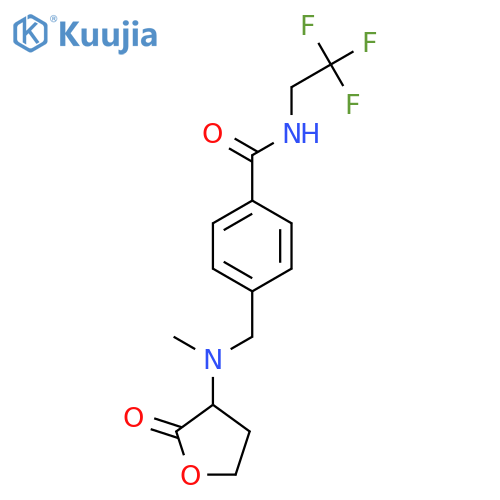 4-{methyl(2-oxooxolan-3-yl)aminomethyl}-N-(2,2,2-trifluoroethyl)benzamide structure